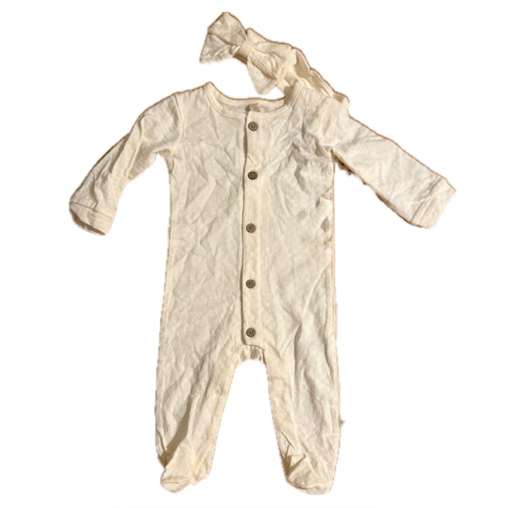 Snug Baby Girl Footed 1 Piece W/Matching Headband